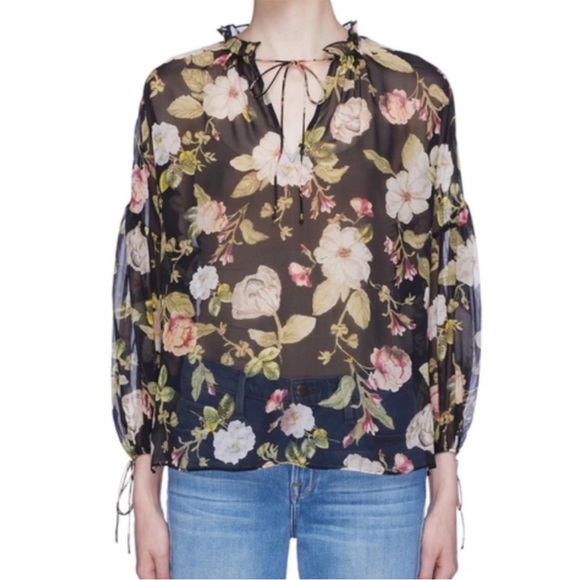 Alice + Olivia Julius Floral Silk Top - Picture 3 of 12